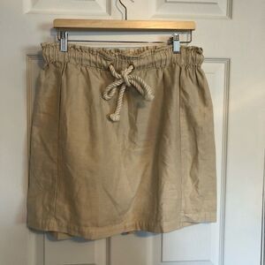 NWT J CREW Cream Skirt with Rope Tie Detail size large